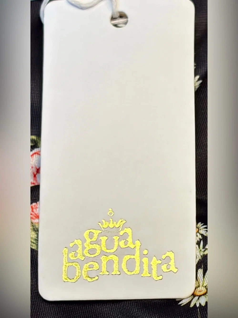 NWT Agua Bendita Floral Side-Tie Bikini Bottoms in Black Botanical Print Size XL